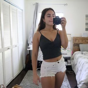 Cute Brandy Melville TieUp Crop Spaghetti Tank Top